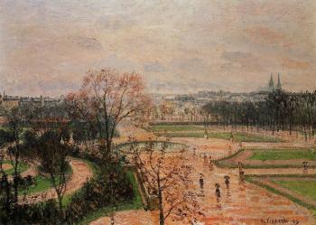 Camille Pissarro : The Tuileries Gardens, Rainy Weather